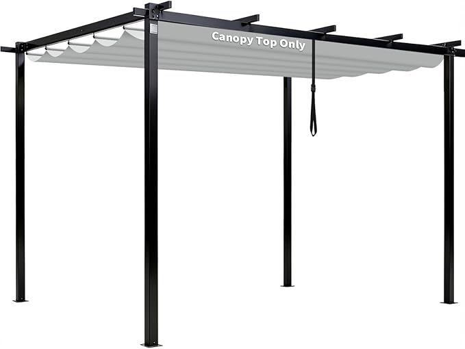 Mrsenloi 10 x 10 Pergola Shade Cover Replacement, Top Only, Retractable Sun by Mrsenloi