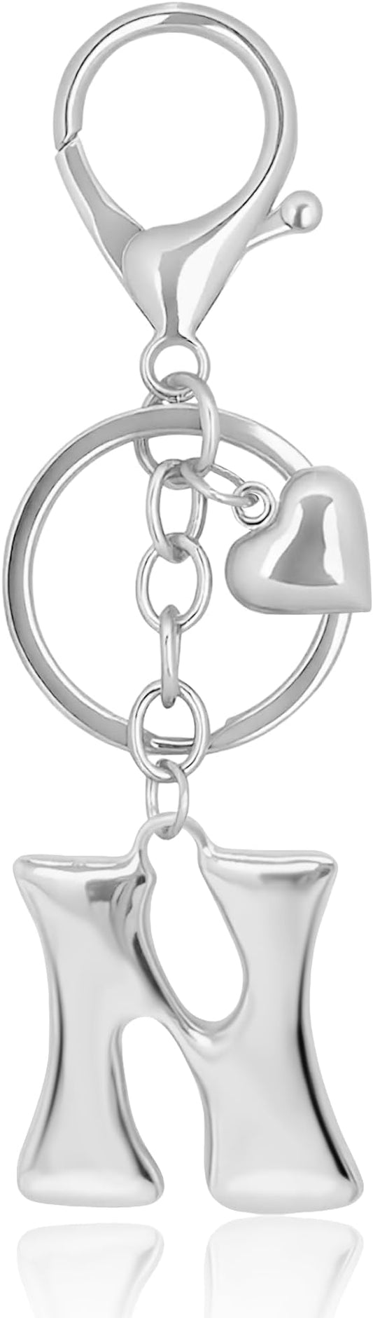 Gold Bubble Heart, Cherry, Bow & More Designs Letter Initial Keychain Bag Charms – Cute Purse Charms for Handbags
