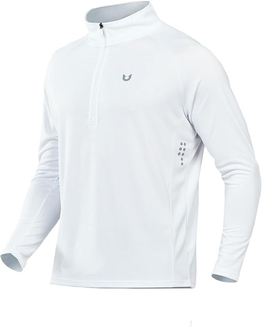 NORTHYARD Quarter Zip Pullover Men Running Shirt Long Sleeve Moisture Wicking Quick Dry Athletic Workout Shirts