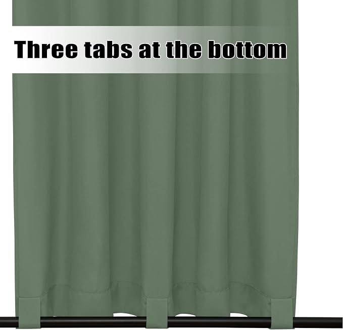 Easy-Going Outdoor Curtains for Patio 1 Panel, 54x96 inch, Sage Green | - Image 4