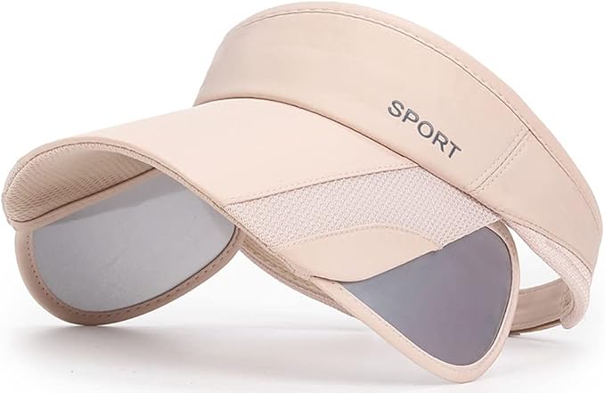 Sun Visor Hat for Women and Men - Retractable Brim Sport Hat, Summer Golf Tennis Running Beach Hat with Ponytail Hole