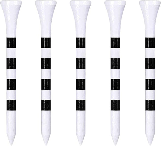 Wooden Golf Tees 3-1/4", 2-3/4", 2-1/8", 1-1/2" Available, 100 Count (Natural Color, White, Black, Blue, Red, Green, Yellow, Pink, Orange)