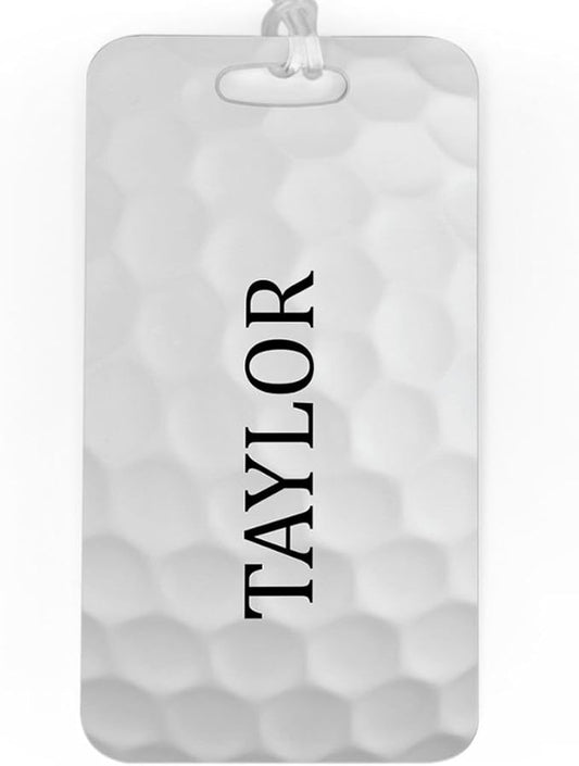 ChalkTalkSPORTS Golf Luggage & Bag Tag | Personalized Golf Ball Graphic | No Personalization on Back | Large