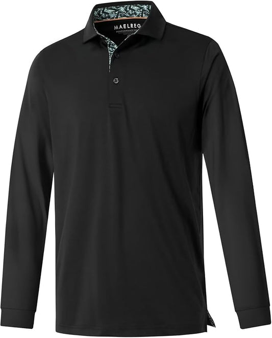Mens Polo Shirts Short and Long Sleeve Casual Solid Stylish Dry Fit Performance Designed Collared Golf Polo Shirts for Men
