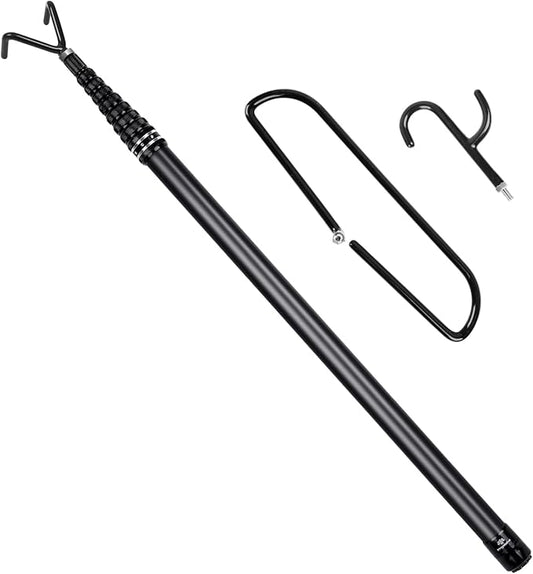 Carbon Fiber Disc Golf Retriever Pole Telescoping Disc Golf Retriever Telescopic Disc Golf Tool with Hook Retrieving Device for Outdoor Sports 13FT