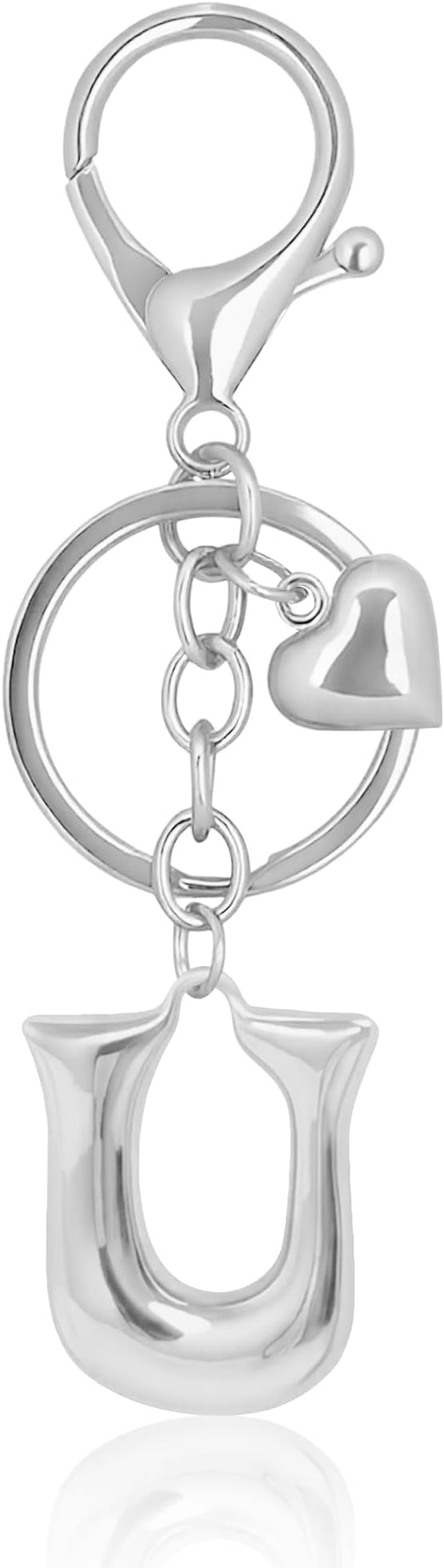 Gold Bubble Heart, Cherry, Bow & More Designs Letter Initial Keychain Bag Charms – Cute Purse Charms for Handbags