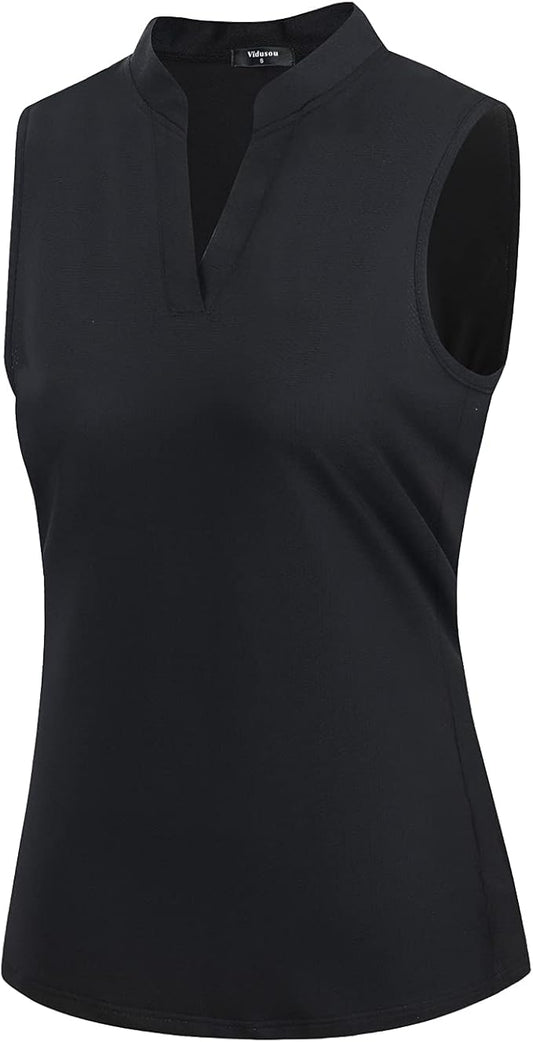 Womens Sleeveless Golf Polo Shirts Lightweight Tennis Sport Tops