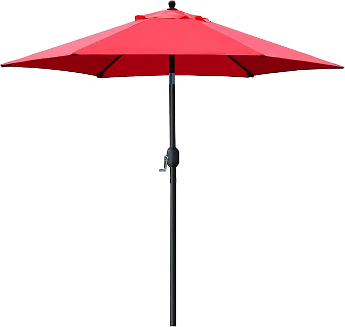 Sunnyglade 7.5' Patio Umbrella Outdoor Table Umbrella Tilt Crank Red | Market by Sunnyglade
