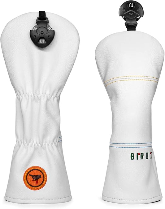 Golf Headcovers Elegant Embroidery Premium Leather Birdie Golf Driver Cover Fairway Hybrid Cover Blade Putter Cover Golf Mallet Putter Cover for OZ1 MEZZ 1 MEZZ1 MAX Putter