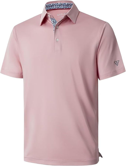 Mens Polo Shirts Short and Long Sleeve Casual Solid Stylish Dry Fit Performance Designed Collared Golf Polo Shirts for Men