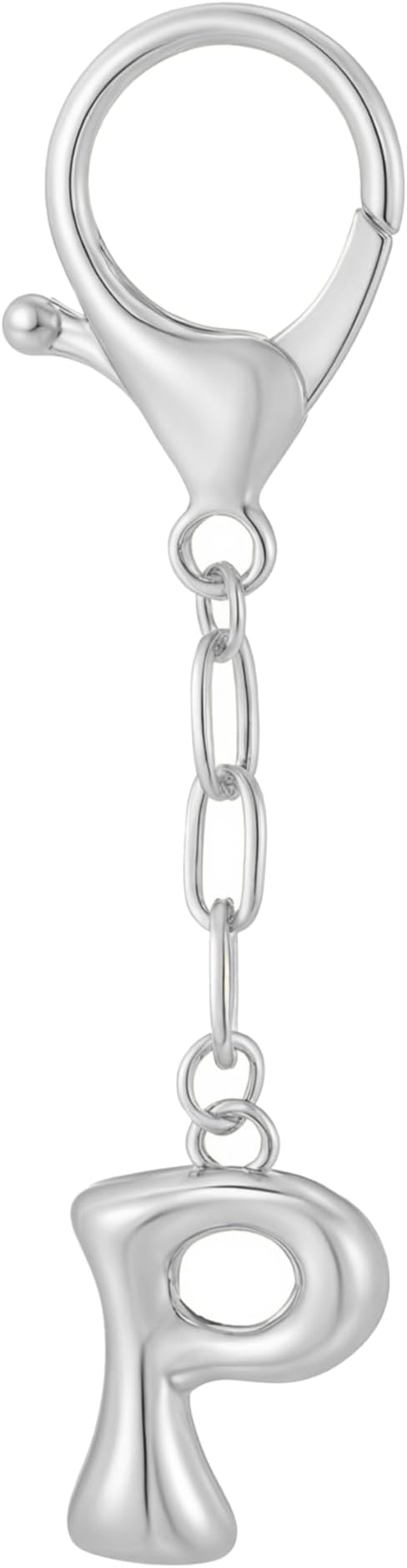 Gold Bubble Initial Keychain Charm for Women Chunky Bag Purse Charms A-Z Letter Key Chains for Handbag Accessories