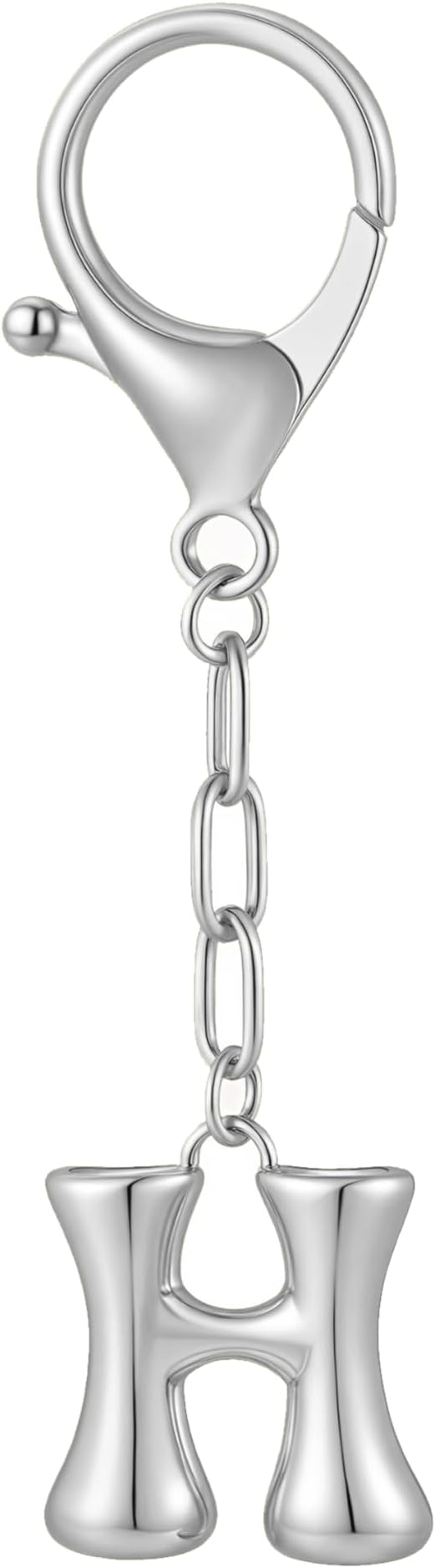 Gold Bubble Initial Keychain Charm for Women Chunky Bag Purse Charms A-Z Letter Key Chains for Handbag Accessories
