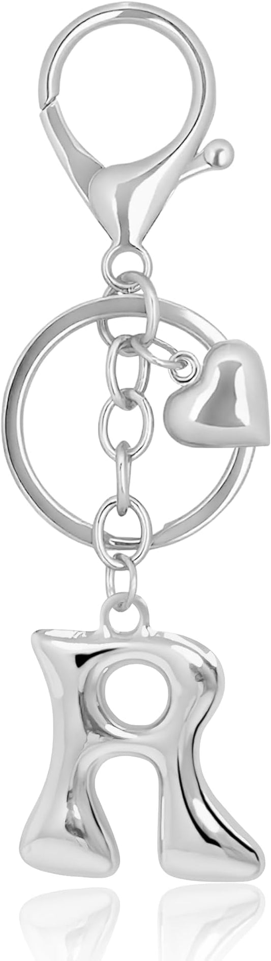 Gold Bubble Heart, Cherry, Bow & More Designs Letter Initial Keychain Bag Charms – Cute Purse Charms for Handbags