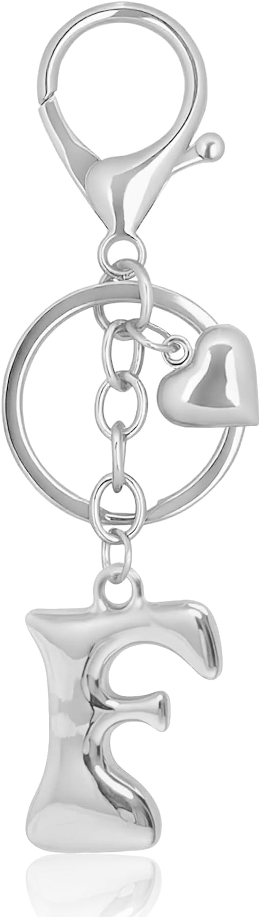 Gold Bubble Heart, Cherry, Bow & More Designs Letter Initial Keychain Bag Charms – Cute Purse Charms for Handbags