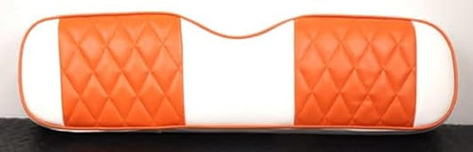 Huskey Parts Company EZGO Front Seat Cover Orange Diamond Stitching for Freedom TXT 2014+, Valor, 2PC