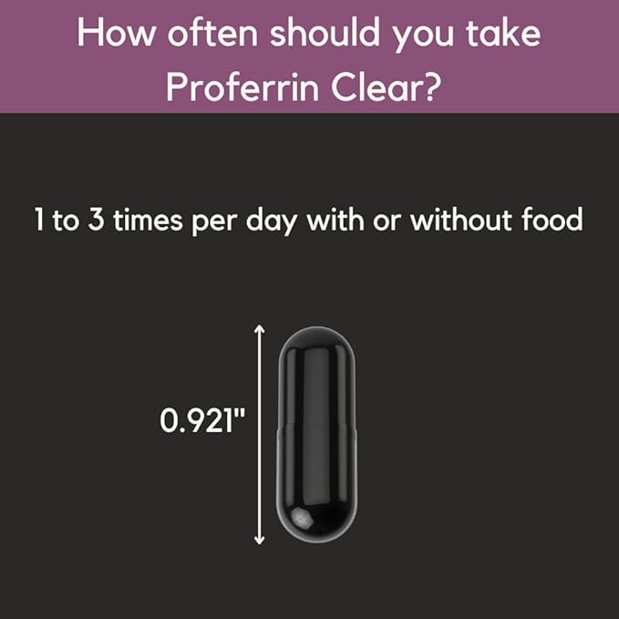 Proferrin Clear Heme Iron Supplement, 90 Capsules- Superior Absorption, Easy on The Gut, Natural, Made in The US