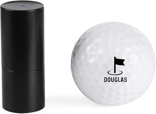 Golf Ball Stamp Personalized Marker - Premium Metal Custom Golf Ball Stamp - Quick-Dry Ink Monogram Identifier - Unique Golfing Accessories Gifts for Men Dad (Black + Black Ink + Iron Box)