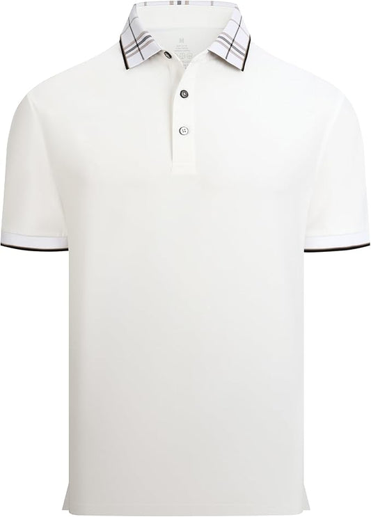 Alex Vando Mens Golf Shirts Moisture Wicking Quick-Dry Short Sleeve Fashion Designed Polo Shirts for Men