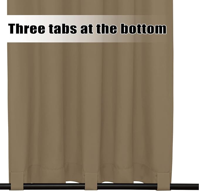 Easy-Going Outdoor Curtains for Patio 1 Panel, 54x108 inch, Khaki | Waterproof - Image 4