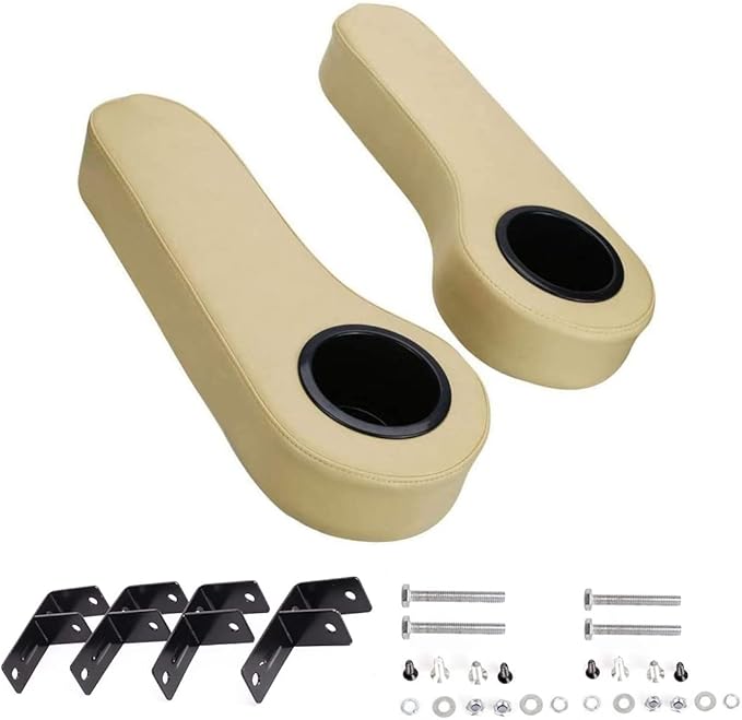 Golf Cart Rear Seat Arm Rests | No Drilling Required, Universal Arm Rest Fits on EZGO, Club Car, Yamaha Golf cart with Rear seat