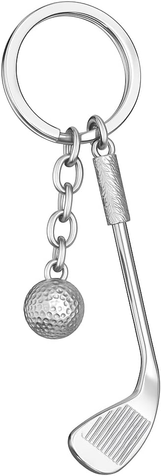Golf Keychain – Golf Keychains Bag Charms for Women with Stainless Steel Finish & Textured Details, Cool Key Chains Gifts for Golfers & Sport Enthusiasts