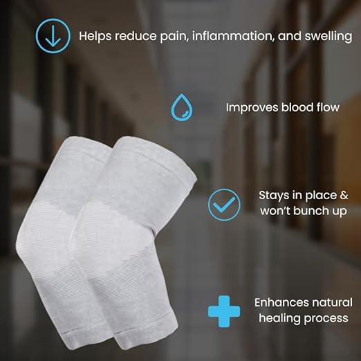 Wonder Care Bamboo Elbow Support Compression Sleeve for Tennis, Golf Elbow, Joint Pain Relief, White, Pack of 2 (X-Large)