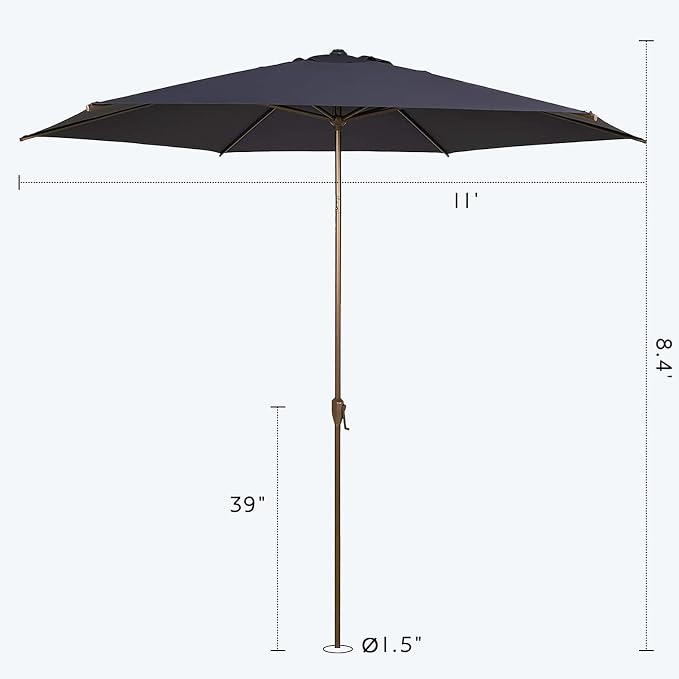 Abba Patio 11FT Outdoor Patio Umbrella Outdoor Table Umbrella - Image 5