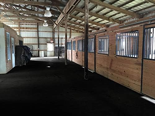 American Floor Mats - Heavy Duty Stall Tiles - Stable/Horse Tiles - Thick, Durable Rubber Flooring Solid Black 1 Border Tile 1/2" Thick