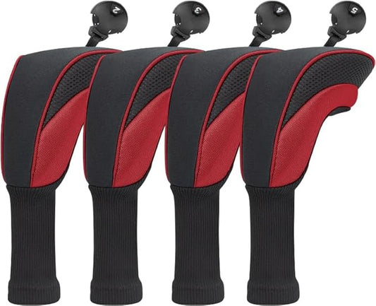 Golf Head Covers for Fairway Woods Driver Hybrids 5 Pieces Nylon Mesh Sports Fan Golf Club Headcovers-Golf Accessories for Men Women.