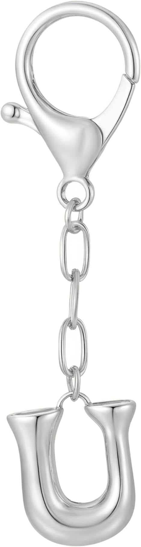Gold Bubble Initial Keychain Charm for Women Chunky Bag Purse Charms A-Z Letter Key Chains for Handbag Accessories