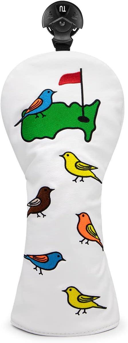 1 Pcs Montela Golf Club Covers,Colorful Birdie Tee 3 Wood Headcover Driver Headcover Fairway Wood Head Covers Hybrid Headcover Leather Golf Head Covers for Odyssey Scotty Cameron Taylormade