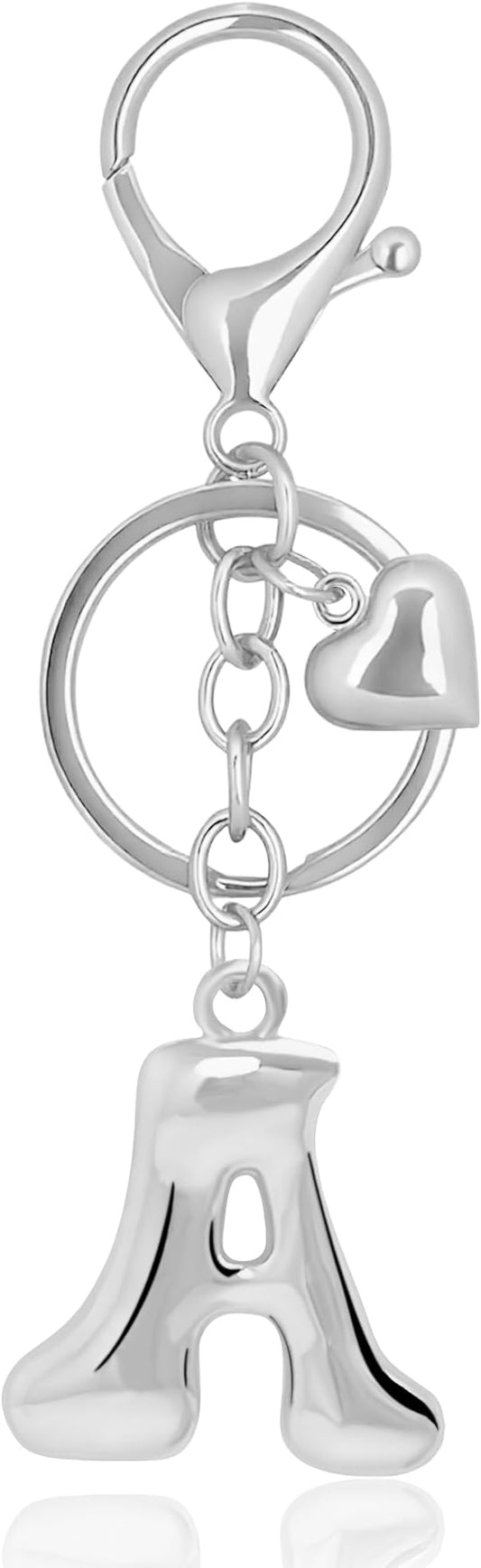 Gold Bubble Heart, Cherry, Bow & More Designs Letter Initial Keychain Bag Charms – Cute Purse Charms for Handbags
