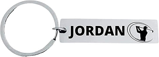 Personalized Golf Keychain, Custom Engraved Golf Jewelry, Gift for Golfer