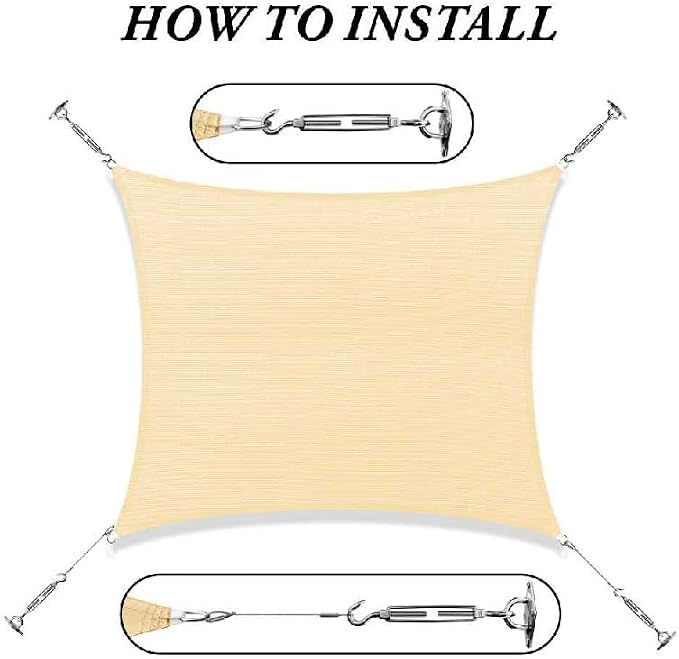 Royal Shade 0 8' x 1 0' Beige Rectangle Sunshade Sail - Image 8