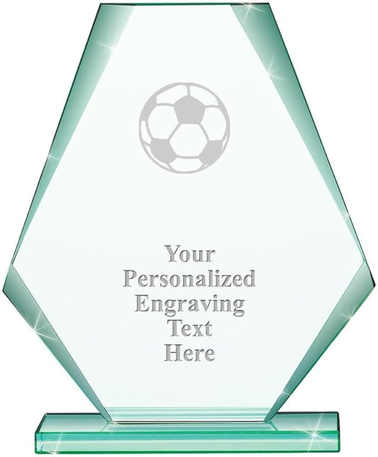 6" Jade Pyramid Crystal Award with Custom Engraving - Personalized Corporate Trophy Awards