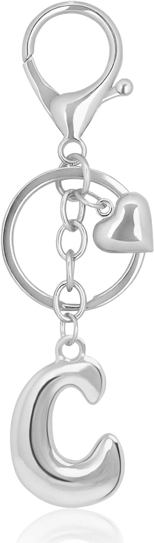 Gold Bubble Heart, Cherry, Bow & More Designs Letter Initial Keychain Bag Charms – Cute Purse Charms for Handbags