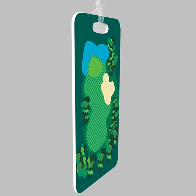 ChalkTalkSPORTS Golf Luggage & Bag Tag | Golf Course | Custom Info on Back | Small