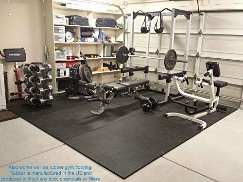 American Floor Tiles - Heavy Duty Stall Tiles - Stable/Horse Tiles - Thick, Durable Rubber Flooring Solid Black 10' x 16' Set 1/2" Thick (40 Tiles Total)