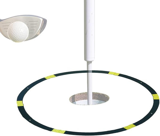 Golf Hole Target Rings - Chipping Aid Circles, Practice Alignment Tools | Foldable Putting Zone Markers, Lightweight Swing Training Equipment, Target Kit with Scenario for Backyard Lawn, Indoor Green