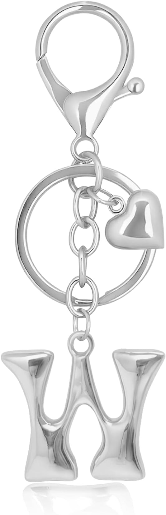 Gold Bubble Heart, Cherry, Bow & More Designs Letter Initial Keychain Bag Charms – Cute Purse Charms for Handbags