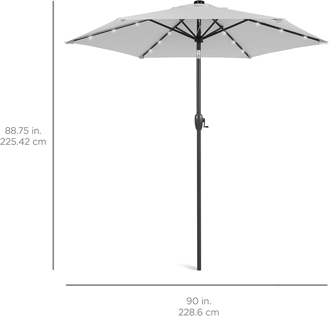 Best Choice Products 7.5ft Solar Umbrella LED Lighted Patio Umbrella, Table - Image 7