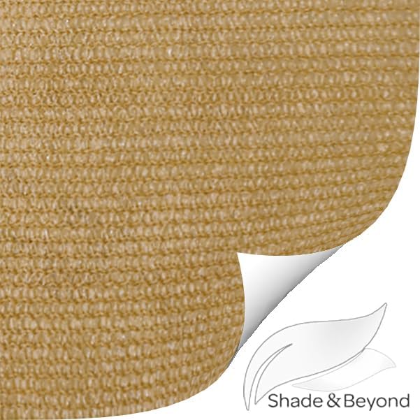 Shade&Beyond Rectangle Sun Shade Sail 12'X12' Permeable Canopy Sand - Image 8