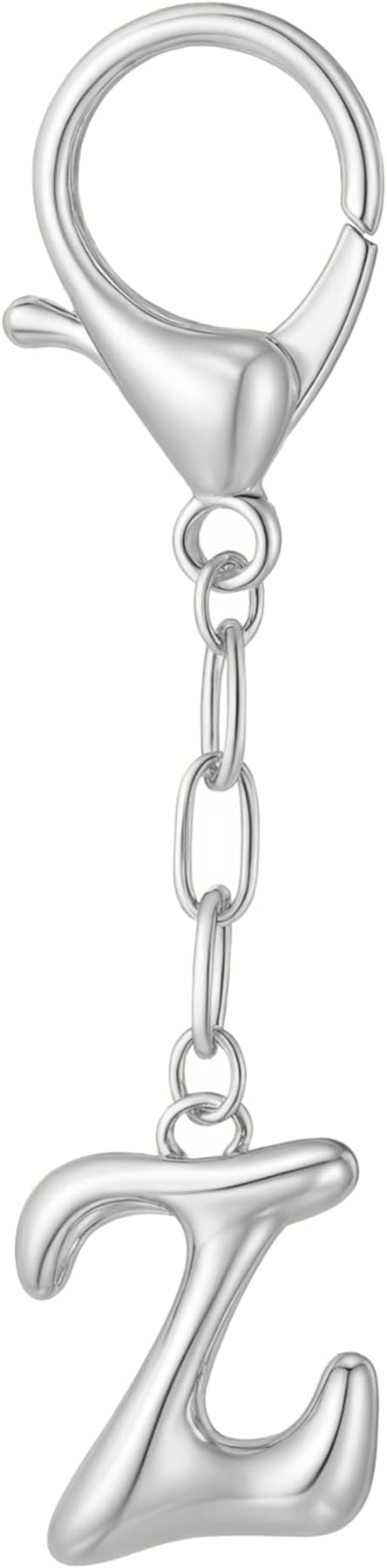 Gold Bubble Initial Keychain Charm for Women Chunky Bag Purse Charms A-Z Letter Key Chains for Handbag Accessories