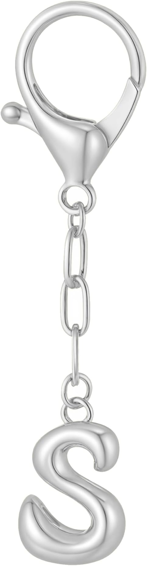 Gold Bubble Initial Keychain Charm for Women Chunky Bag Purse Charms A-Z Letter Key Chains for Handbag Accessories