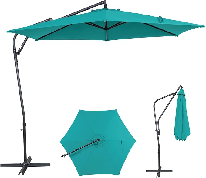 10FT Outdoor Offset Umbrella, Cantilever Patio Umbrella by AEOutdoorUSA
