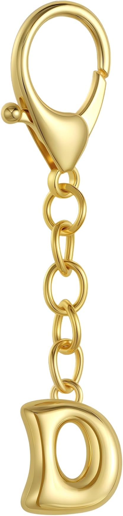 Bubble Gold Letter Bag Charms for Women, Cute Initial Keychain for Handbags, Purse Charms Birthday Christmas Gifts