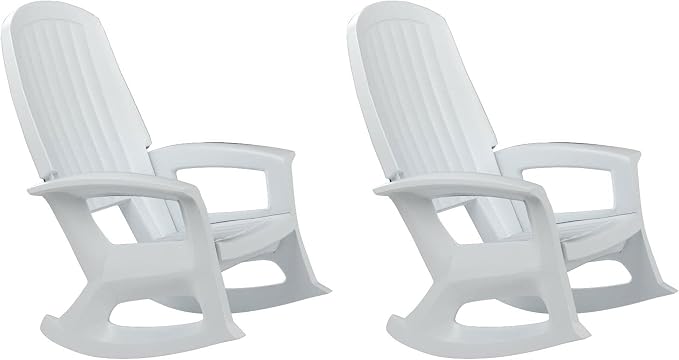 Rockaway Heavy Duty All Weather Rocking Chair, 2 Pack | Polyethylene Outdoor by Semco