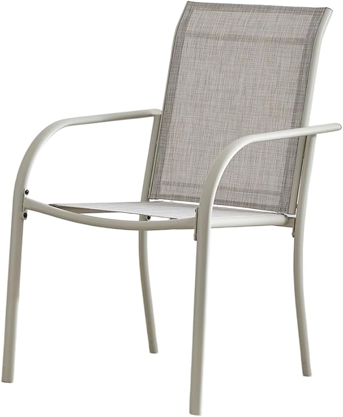 Stackable Patio Chairs Set of 2, Outdoor Dining Chairs - Image 5