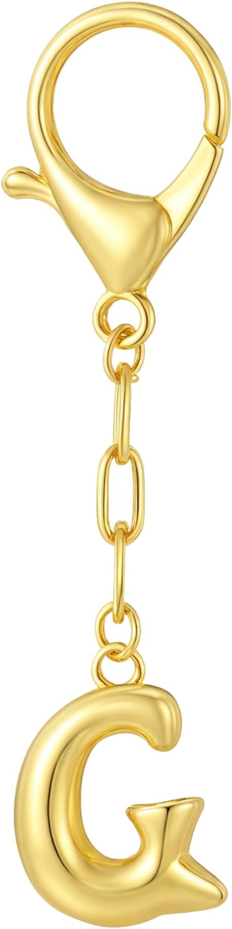 Gold Bubble Initial Keychain Charm for Women Chunky Bag Purse Charms A-Z Letter Key Chains for Handbag Accessories