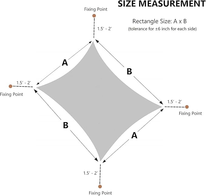AsterOutdoor Sun Shade Sail Rectangle 12' x 16' UV Block Canopy - Image 4